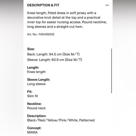 NWT H&M Women’s MAMA Maternity Colorful Speckled KNOT-DETAIL NURSING DRESS - Picture 7 of 16